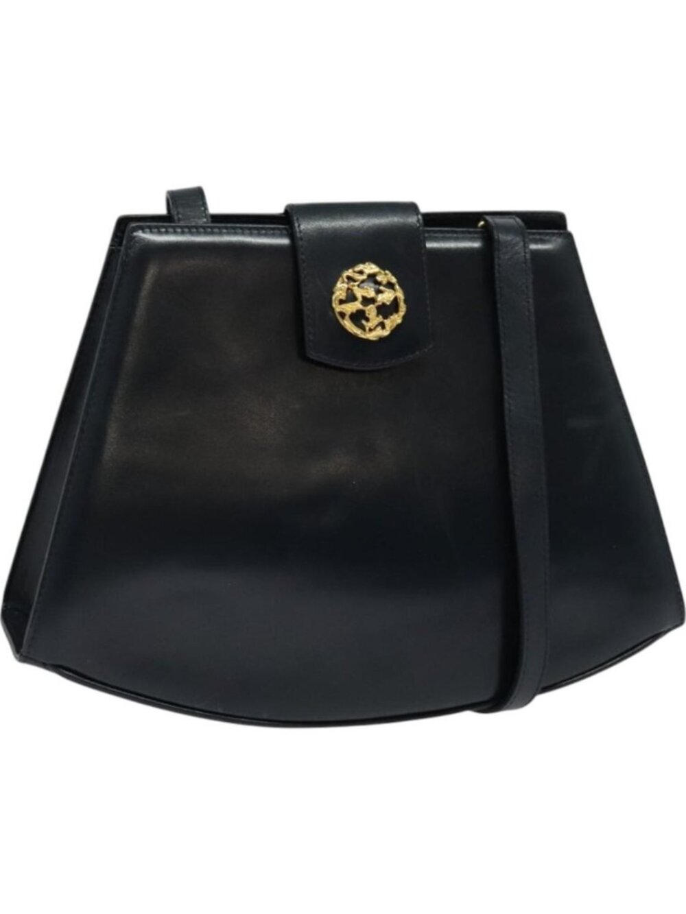 Salvatore Ferragamo Shoulder Bag Leather Navy Gold